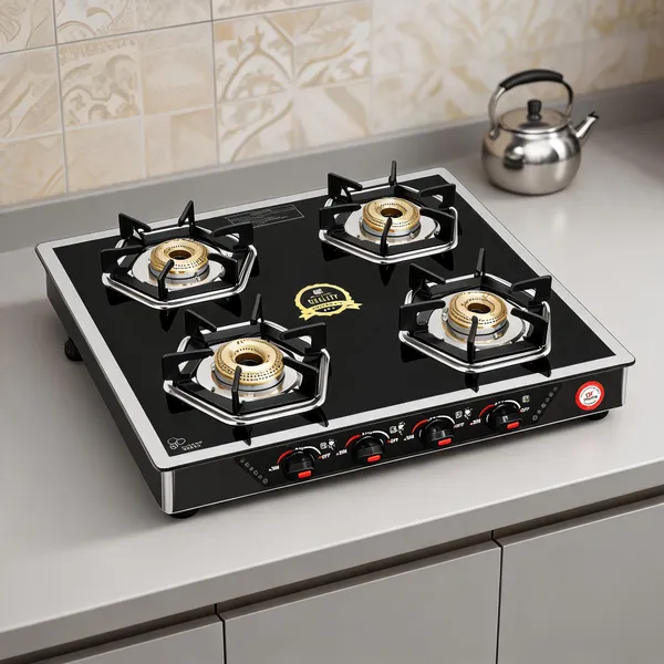 Shiv_Surya_4_Burner_Gas_Stove_|_High_Power_Premium_Indian_Brass_Burner_|_Manual_Ignition_Cooktop_|_Isi_Certified_Toughened_Glass_Gas_Stove_|