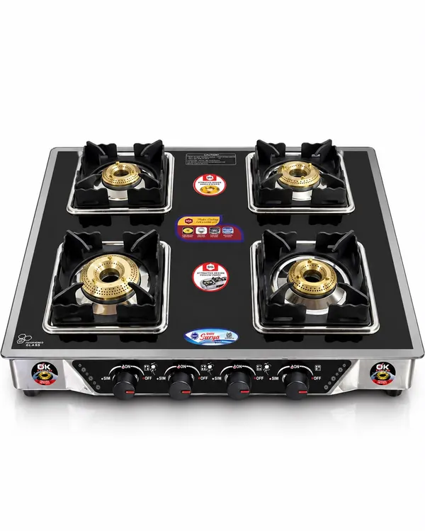 Shiv_Surya_4_Burner_Gas_Stove_|_High_Power_Premium_Indian_Brass_Burner_|_Manual_Ignition_Cooktop_|_Isi_Certified_Toughened_Glass_Gas_Stove_|