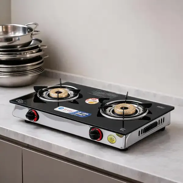 2_Burner_Gas_Stove_Silver_&_Black_Duo