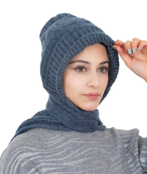 Women_Woolen_Muffler_Cap_With_Attached_Scarf