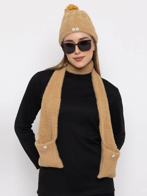 Women_Winter_Woolen_Cap_And_Muffler_Set