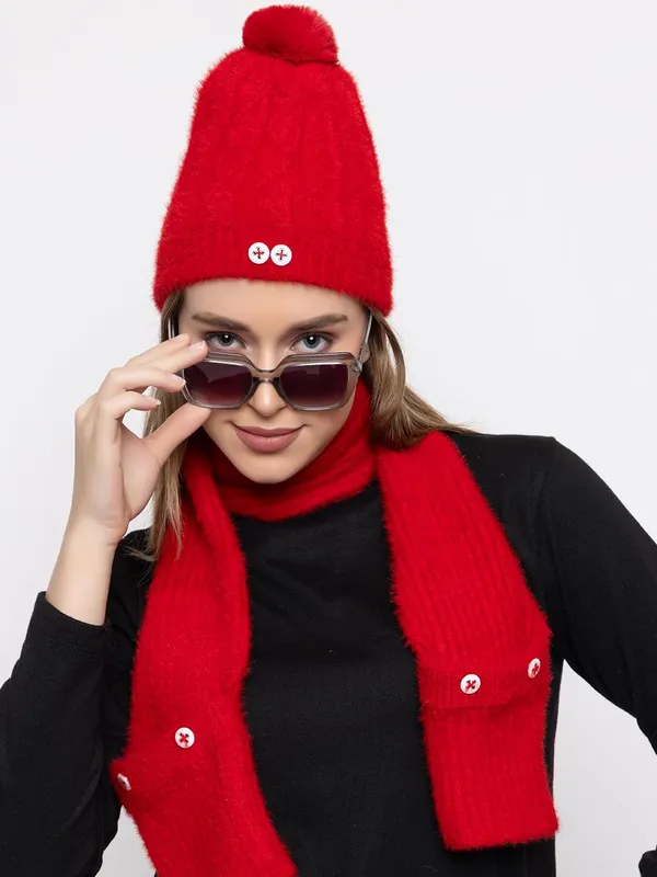 Women_Woolen_Cap_And_Muffler_Set