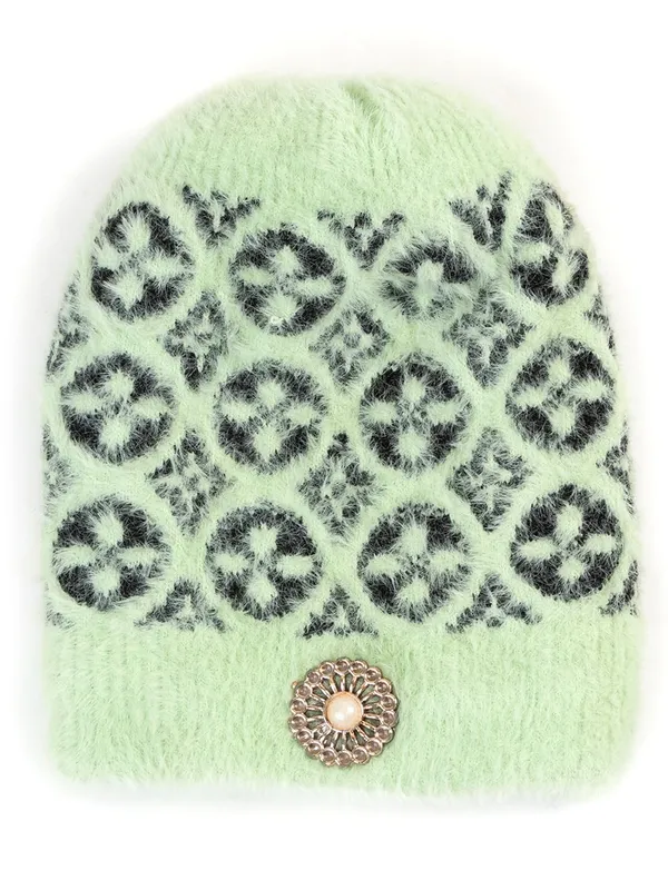 Women_Woolen_Skull_Beanie_Cap_With_Fur_Lining