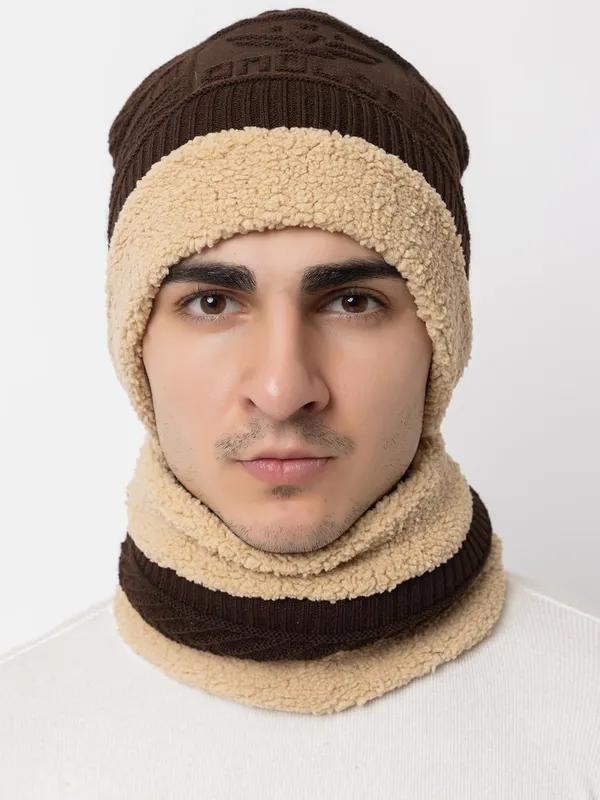 Woolen_Knit_Beanie_Neck_Warmer_And_Gloves_Set_With_Fur_Lining