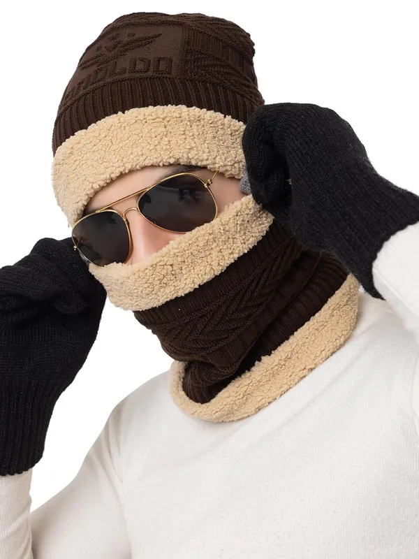 Woolen_Knit_Beanie_Neck_Warmer_And_Gloves_Set_With_Fur_Lining
