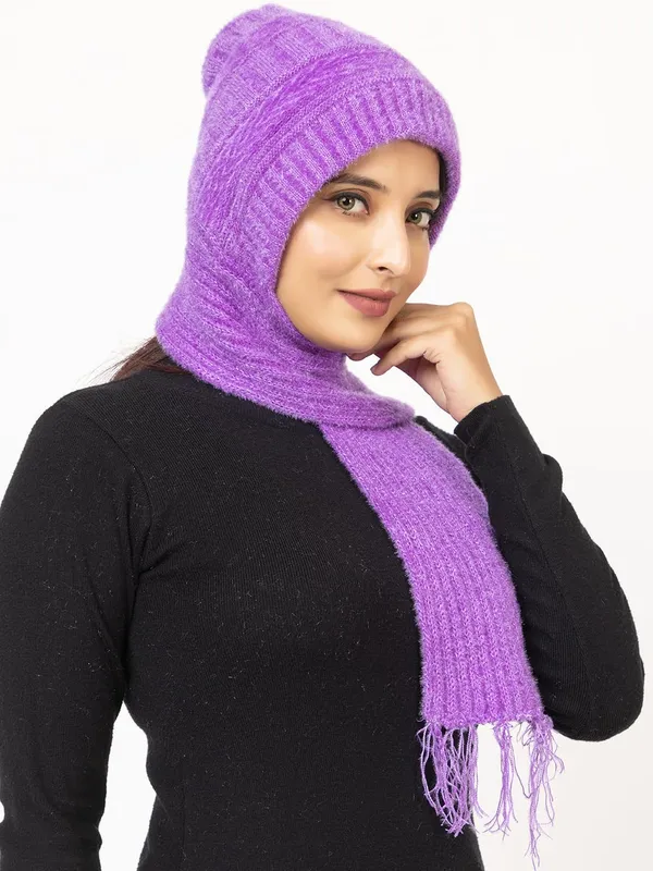 Women_Woolen_Muffler_Cap_With_Attached_Scarf
