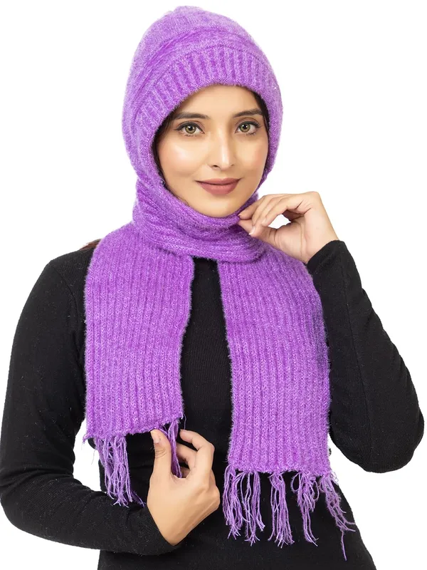 Women_Woolen_Muffler_Cap_With_Attached_Scarf