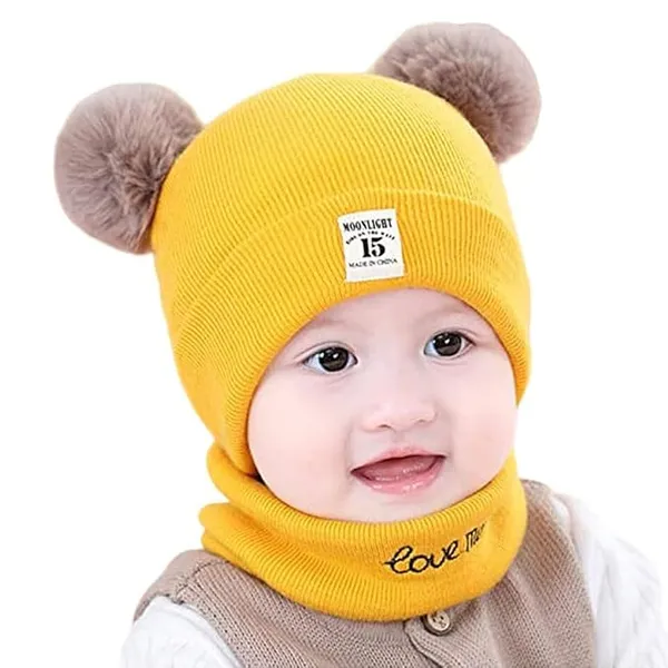Kids_Winter_Fleece_Beanie_Cap_With_Neck_Scarf_Set