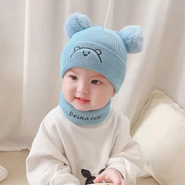 Kids_Winter_Fleece_Beanie_Cap_With_Neck_Scarf_Set