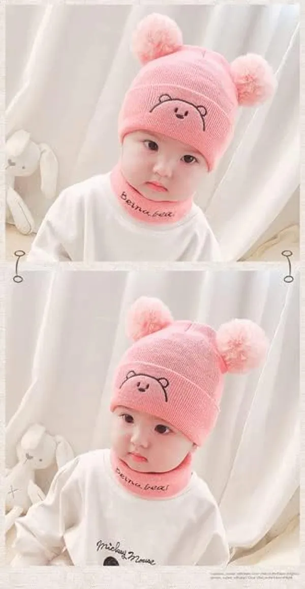 Kids_Winter_Fleece_Beanie_Cap_With_Neck_Scarf_Set