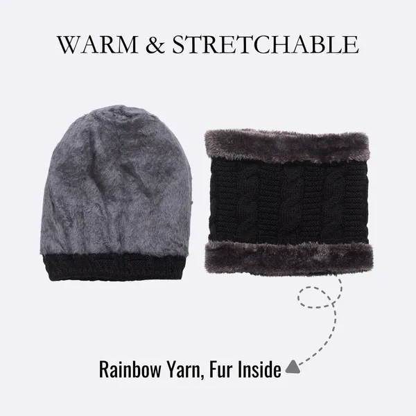 Knit_Beanie_Cap_And_Neck_Warmer_Set_With_Fur_Lining