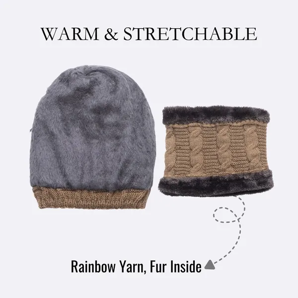 Woolen_Knit_Beanie_And_Neck_Warmer_Set_With_Fur_Lining