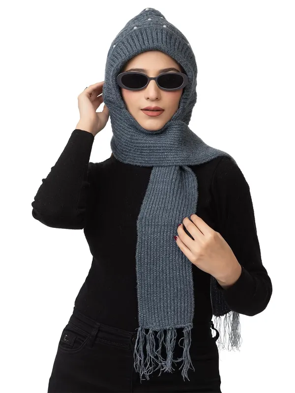 Women_S_Knitted_Beanie_Cap_With_Attached_Scarf
