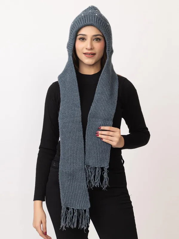 Women_S_Knitted_Beanie_Cap_With_Attached_Scarf