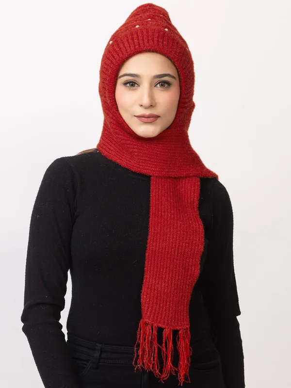Women_S_Knitted_Beanie_Cap_With_Attached_Scarf