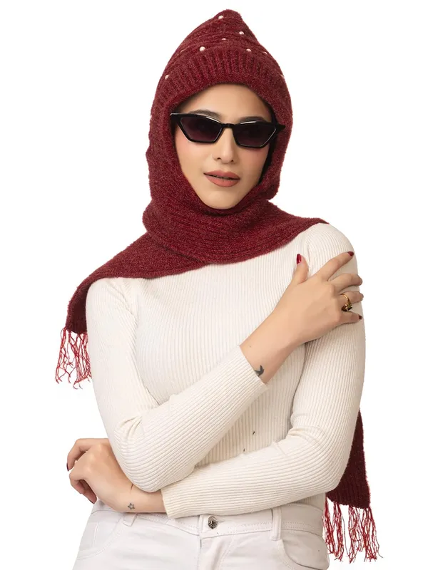 Women_S_Knitted_Beanie_Cap_With_Attached_Scarf