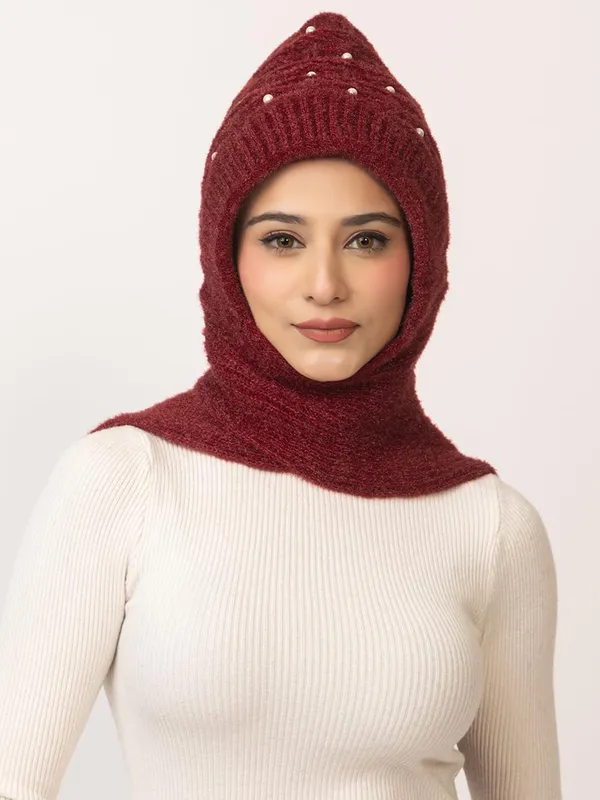 Women_S_Knitted_Beanie_Cap_With_Attached_Scarf
