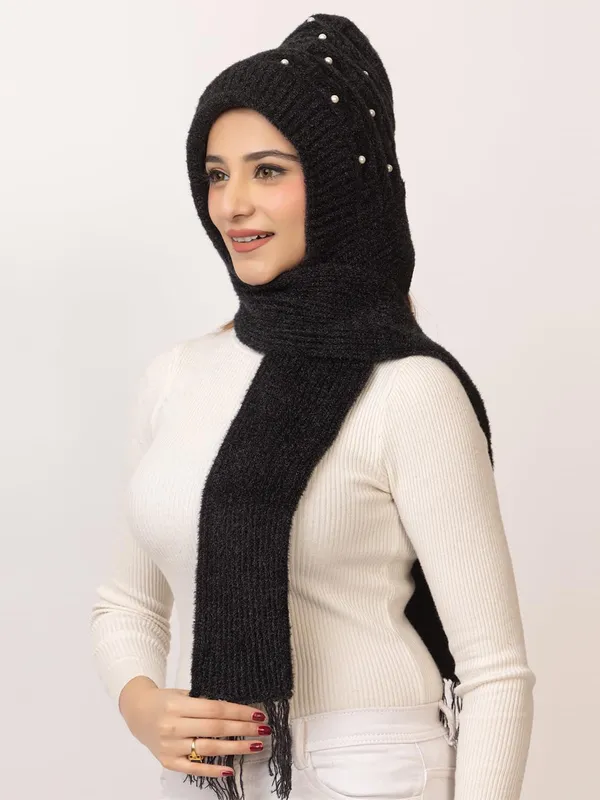 Women_S_Knitted_Beanie_Cap_With_Attached_Scarf