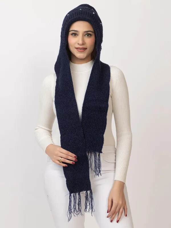 Women_S_Knitted_Beanie_Cap_With_Attached_Scarf