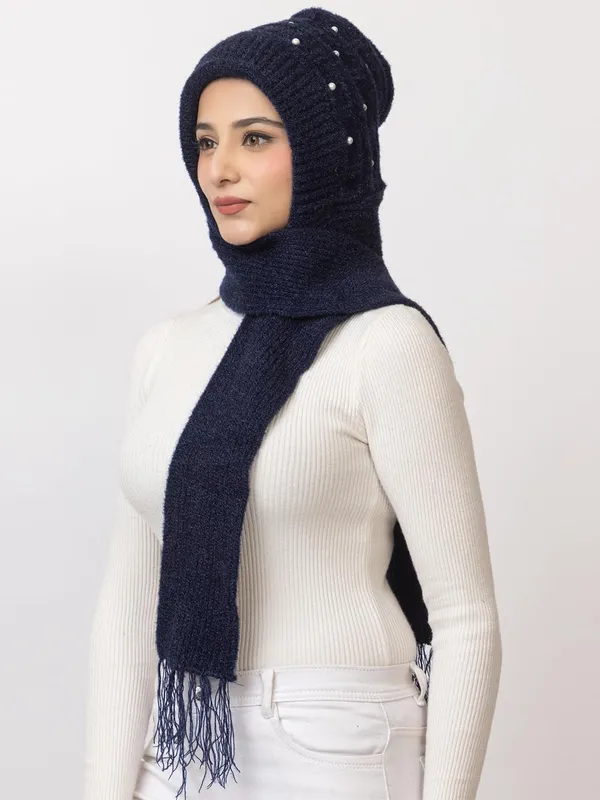 Women_S_Knitted_Beanie_Cap_With_Attached_Scarf