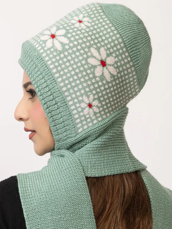 Women_S_Knitted_Beanie_Cap_With_Attached_Scarf