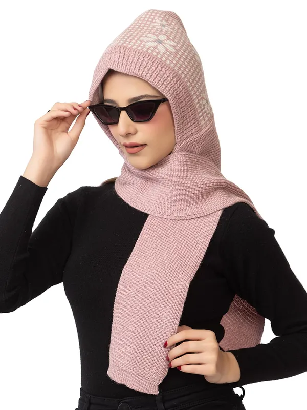 Women_S_Knitted_Beanie_Cap_With_Attached_Scarf