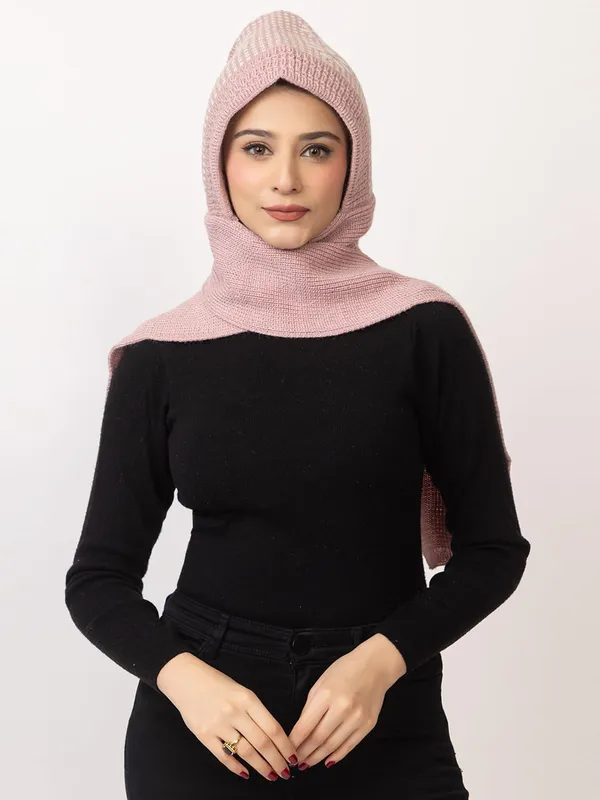 Women_S_Knitted_Beanie_Cap_With_Attached_Scarf