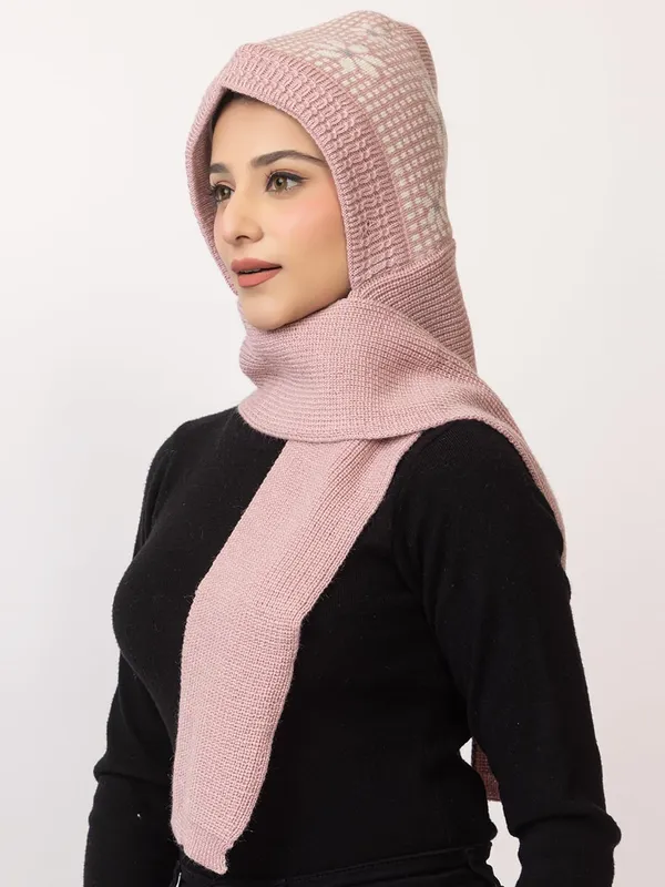 Women_S_Knitted_Beanie_Cap_With_Attached_Scarf