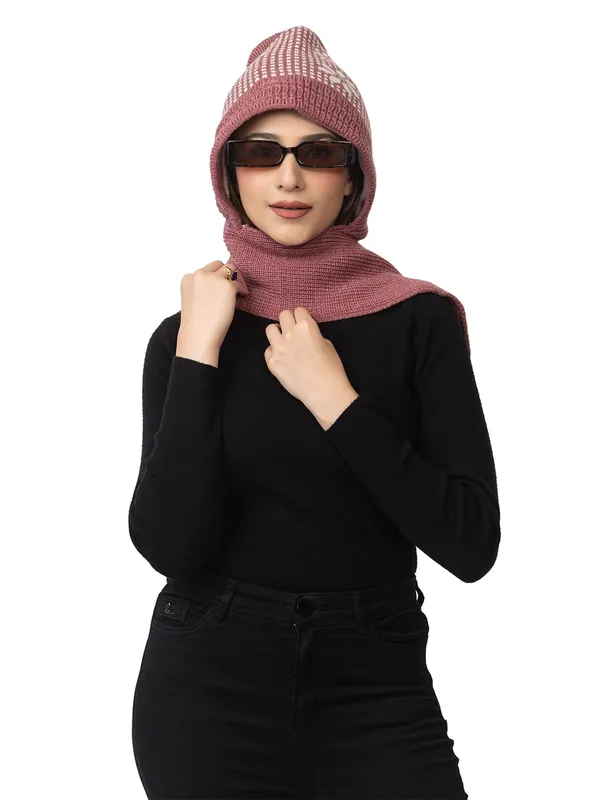 Women_S_Knitted_Beanie_Cap_With_Attached_Scarf