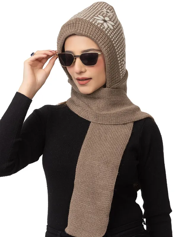 Women_S_Knitted_Beanie_Cap_With_Attached_Scarf