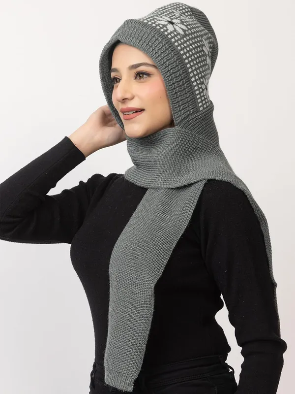 Women_S_Knitted_Beanie_Cap_With_Attached_Scarf