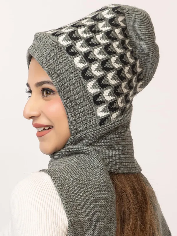 Women_S_Knitted_Beanie_Cap_With_Attached_Scarf
