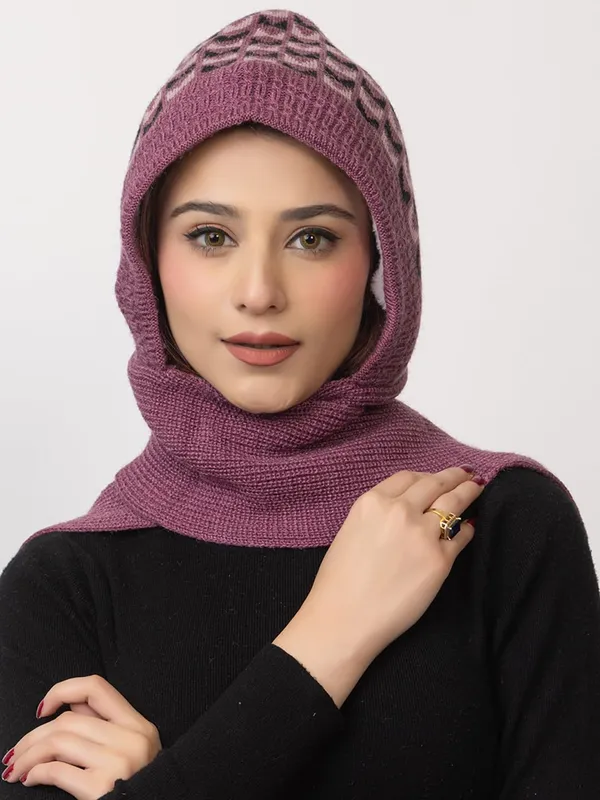 Women_S_Knitted_Beanie_Cap_With_Attached_Scarf