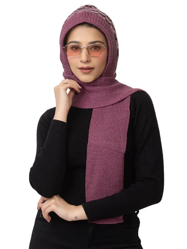 Women_S_Knitted_Beanie_Cap_With_Attached_Scarf