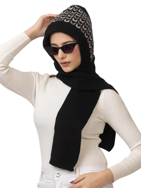Women_S_Knitted_Beanie_Cap_With_Attached_Scarf