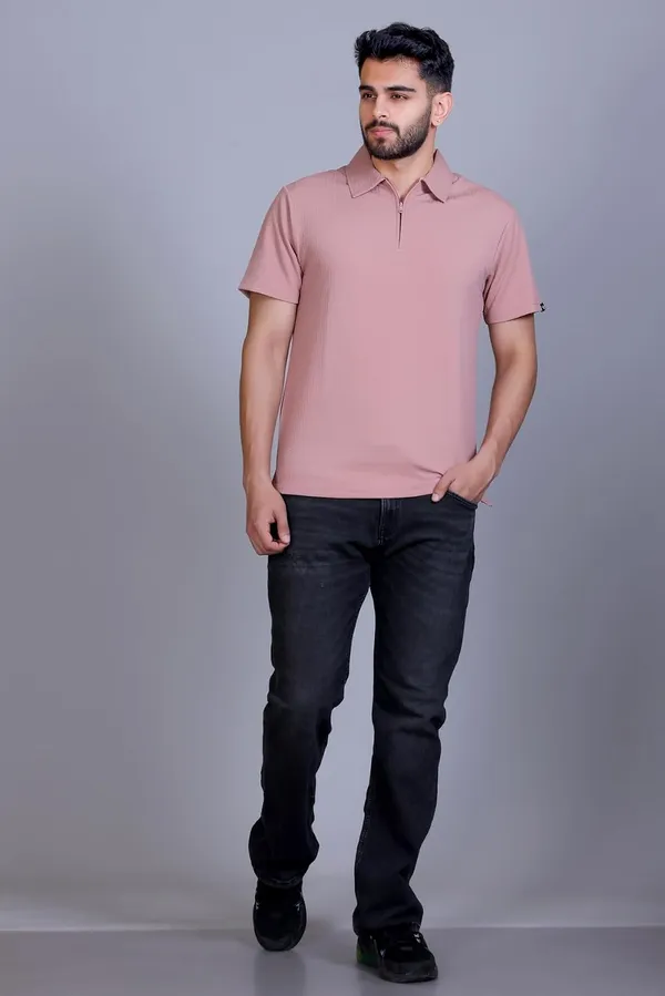 Men_S_Textured_Polo_T_Shirt_With_Zipper_Placket