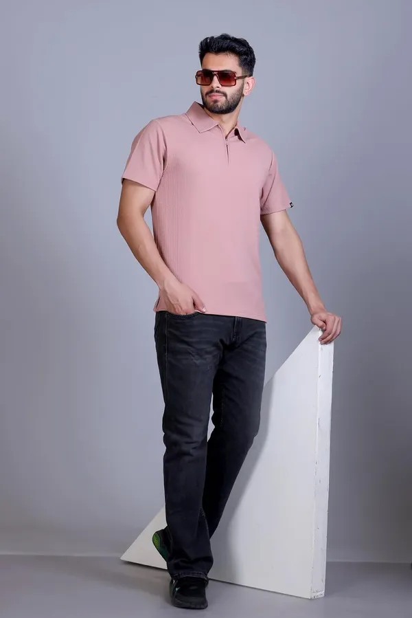Men_S_Textured_Polo_T_Shirt_With_Zipper_Placket
