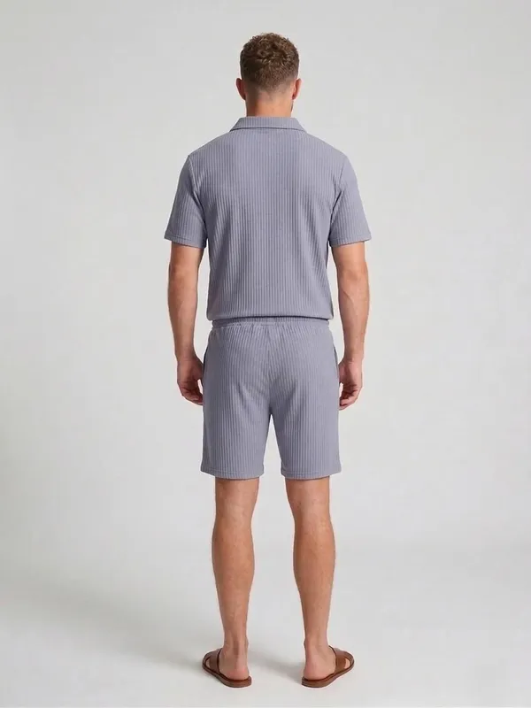 Men_S_Textured_Co_Ord_Set_Shirt_And_Shorts