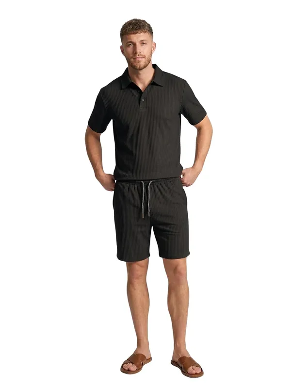 Men_S_Textured_Co_Ord_Set_Shirt_And_Shorts
