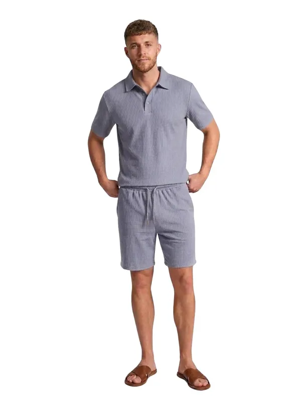 Men_S_Textured_Co_Ord_Set_With_Button_Down_Shirt_And_Drawstring_Shorts