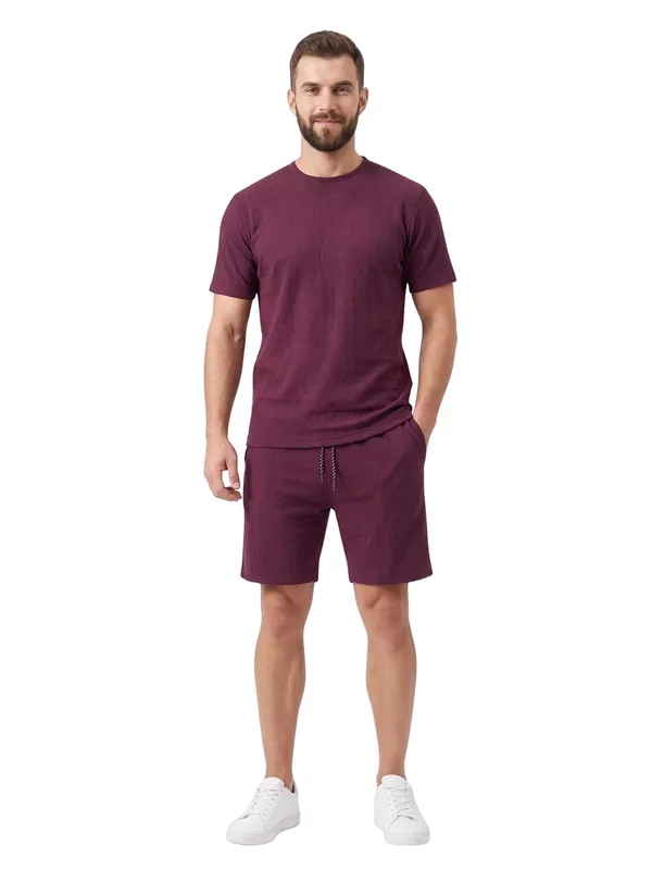 Men_S_Textured_Co_Ord_Set_With_T_Shirt_And_Shorts