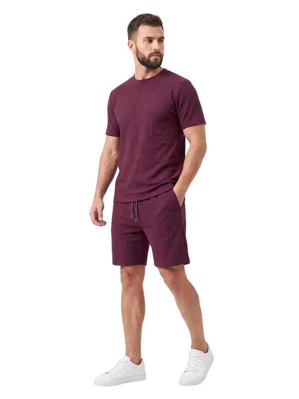 Men_S_Textured_Co_Ord_Set_With_T_Shirt_And_Shorts