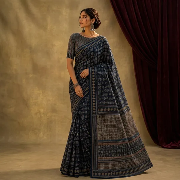 Imperial_Blue_Black_Mal_Saree