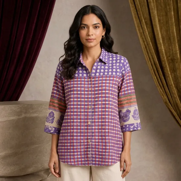 Lavender_Check_Linen_Blend_Shirt_(45_And_52)