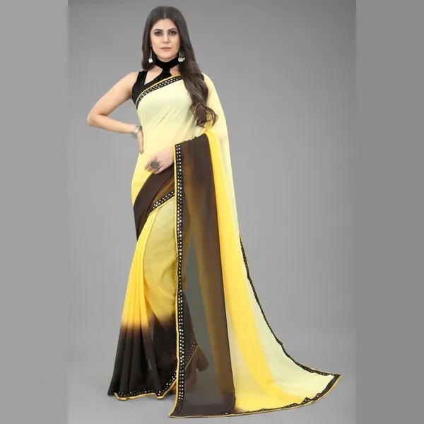 Yellow_&_Black_Party_Wear_Women_Georgette_Saree
