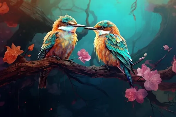 Framed_Colorful_Birds_Floral_Wall_Art
