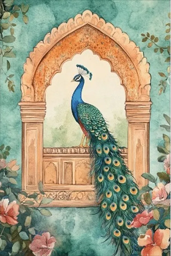 Printed_Peacock_Archway_Wall_Art_Frame