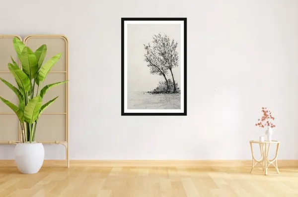 Paper_Minimalist_Tree_Sketch_Framed_Wall_Art