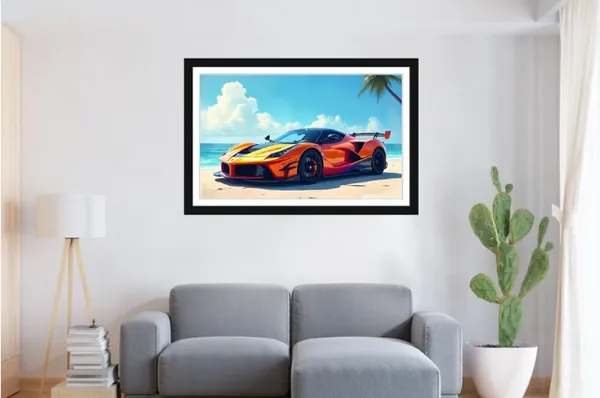 Beach_Sports_Car_Framed_Wall_Art