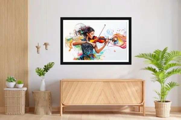 Black_Frame_Abstract_Violinist_Wall_Art